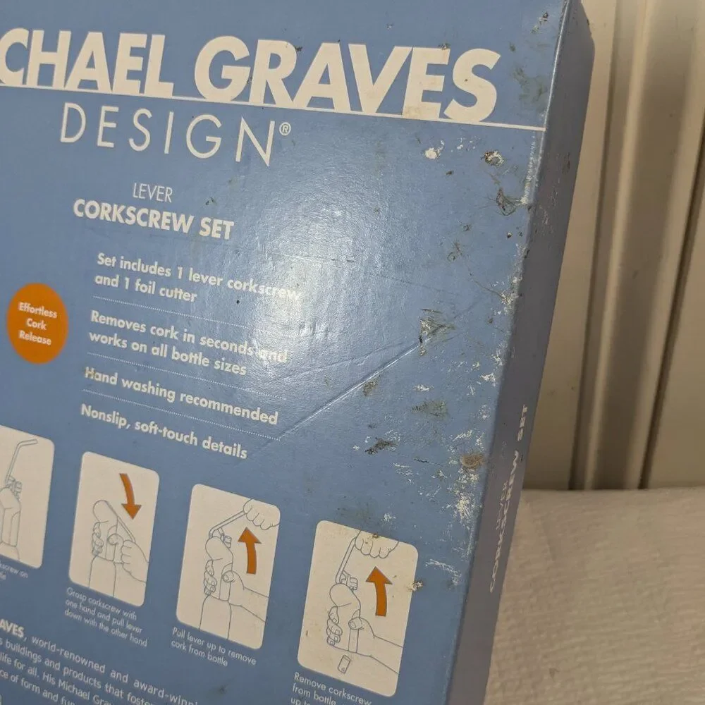 Michael Graves Design‎ Lever Corkscrew Set with Foil Cutter Target RARE READ